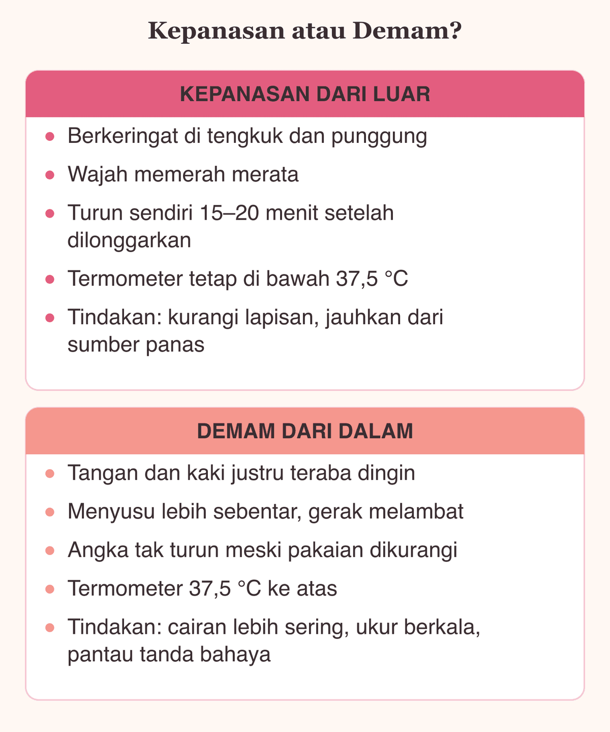 Beda tanda badan bayi hangat karena kepanasan dan karena demam, lengkap dengan tindakan untuk masing-masing